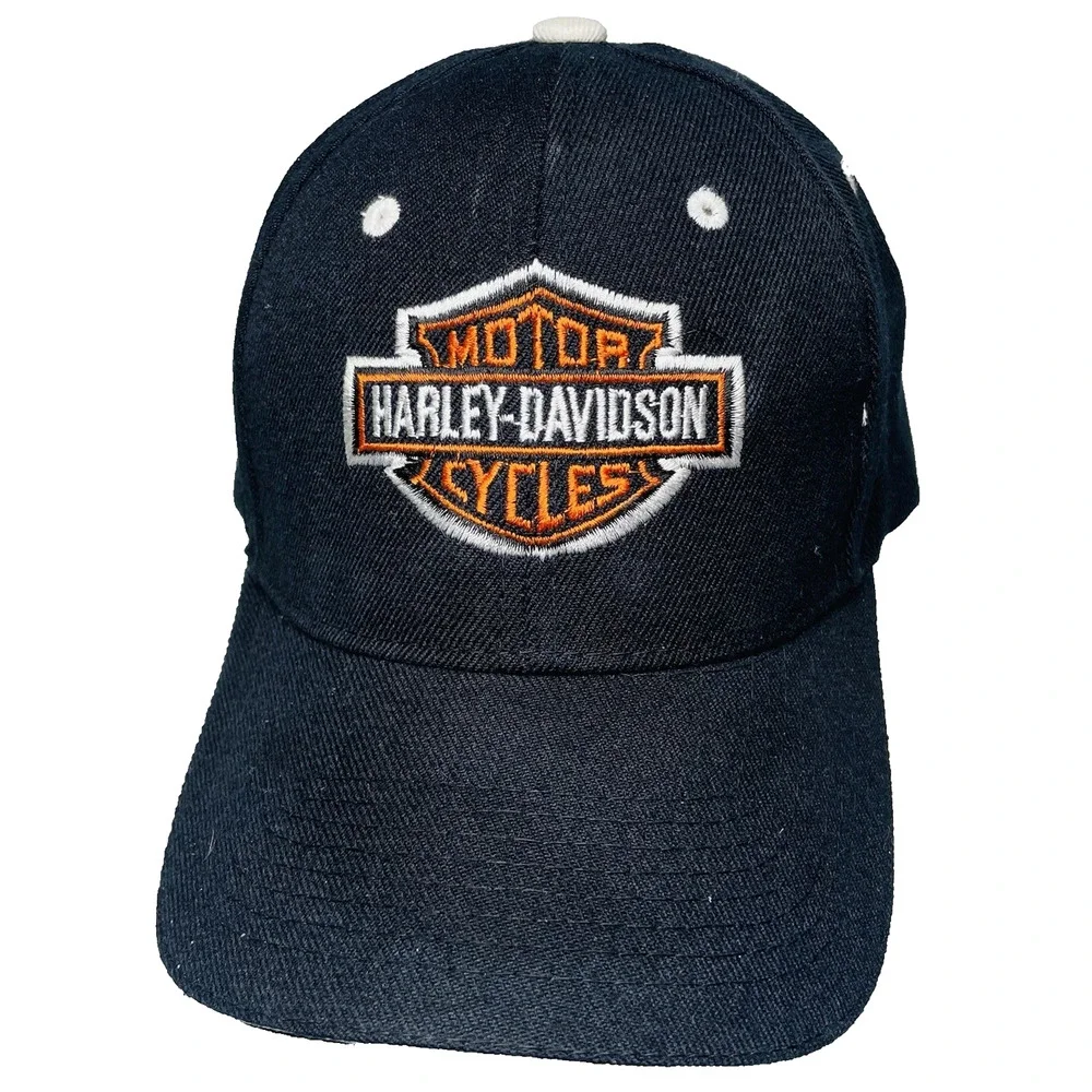 Harley Davidson Motorcycles Cap Embroidered‎ Logo Black StrapBack Baseball Hat